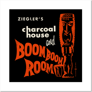 Vintage Charcoal House and Boom Boom Room Tiki Bar Posters and Art